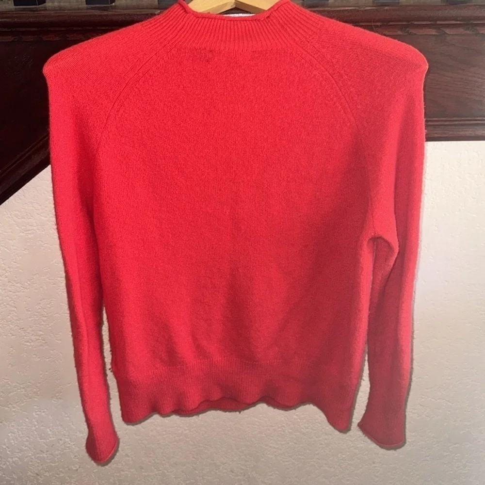 J. Crew Red Crewneck Sweater Classic Red Knit Design Merino Wool Blend Soft
